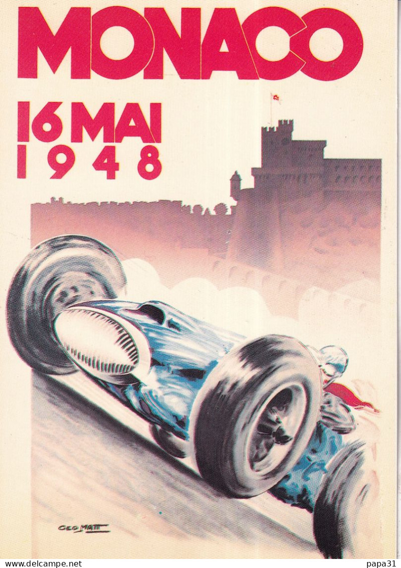 MONACO 16 MAI 1948  Illustration Géo Matt - Grand Prix / F1