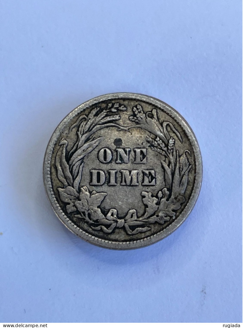 1916 USA Barber 90% Silver Dime Coin, VF Very Fine - 1892-1916: Barber