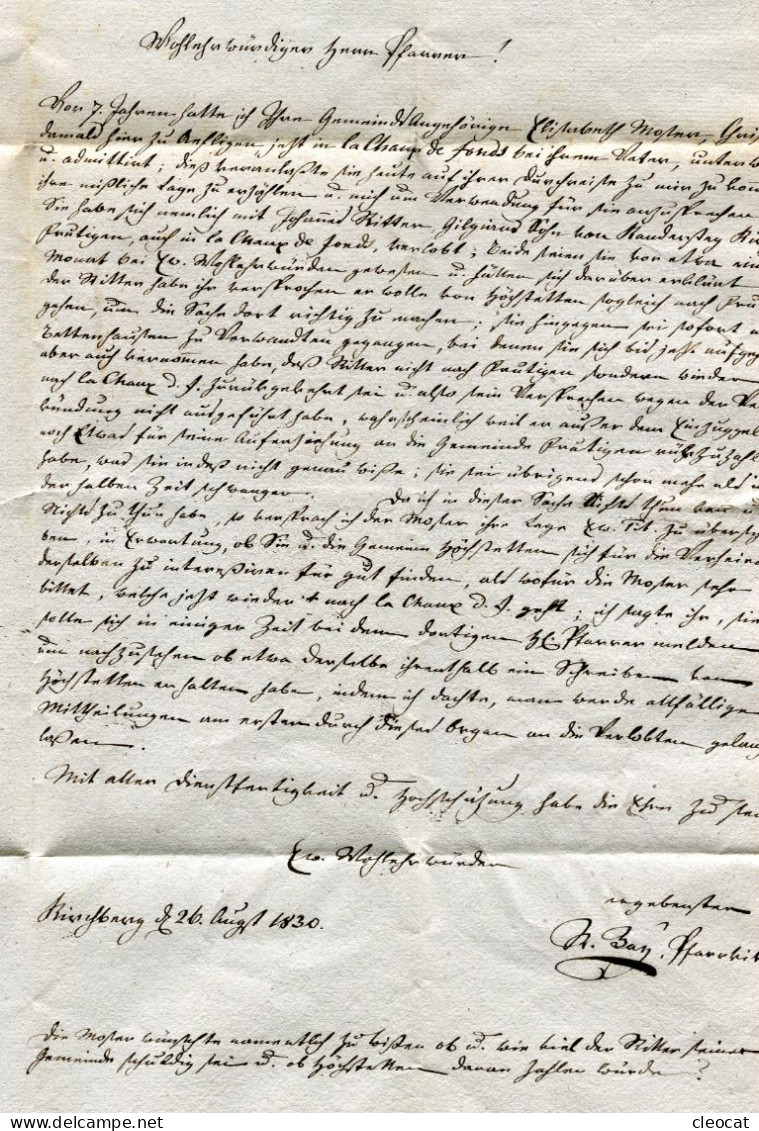 Faltbrief Von Kirchberg Nach Gross-Höchstetten 1830 - ...-1845 Precursores