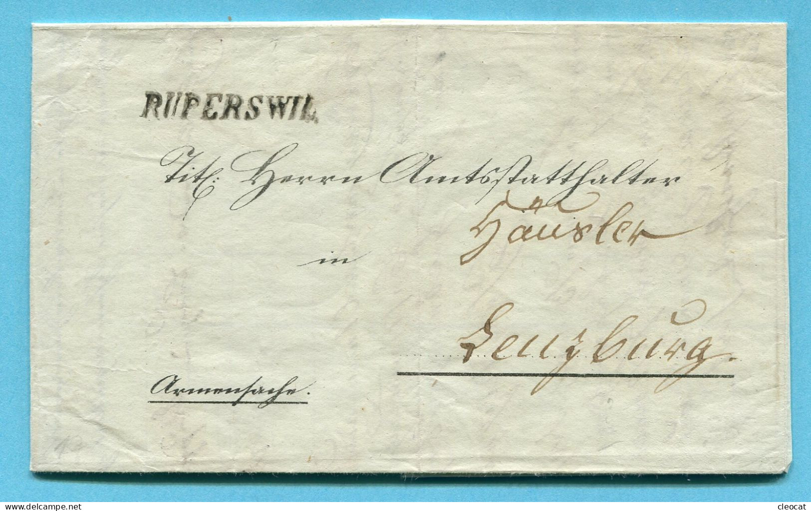 Faltbrief Von Ruperswil Nach Lenzburg 1849 - ...-1845 Vorphilatelie