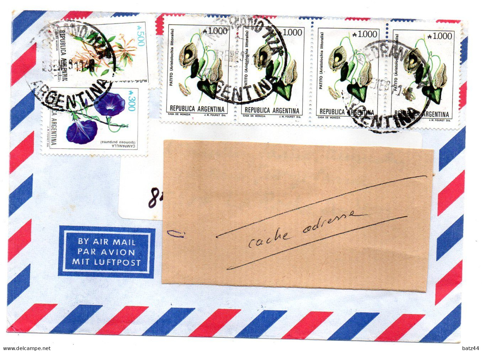 ARGENTINE ARGENTINA Enveloppe Cover Fleur Flower - Covers & Documents