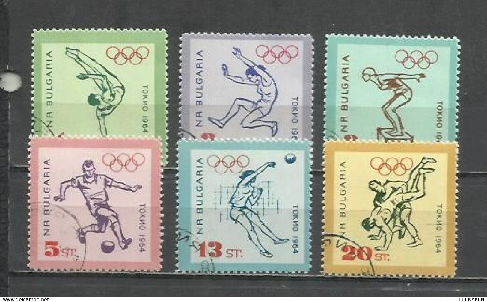 0596- BULGARIA SERIE COMPLETA 1964 Nº 1279/1284 OLIMPIASDAS TOKYO DEPORTES SPORT - Gebruikt