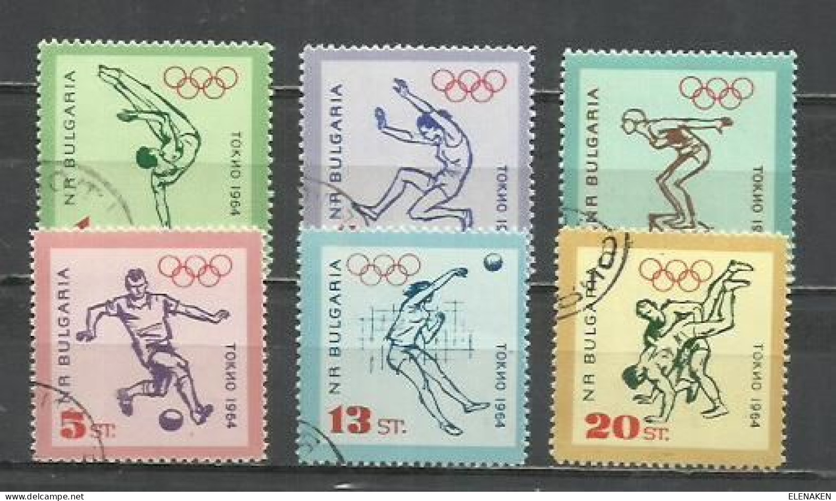 0597- BULGARIA SERIE COMPLETA 1964 Nº 1279/1284 OLIMPIASDAS TOKYO DEPORTES SPORT - Gebraucht