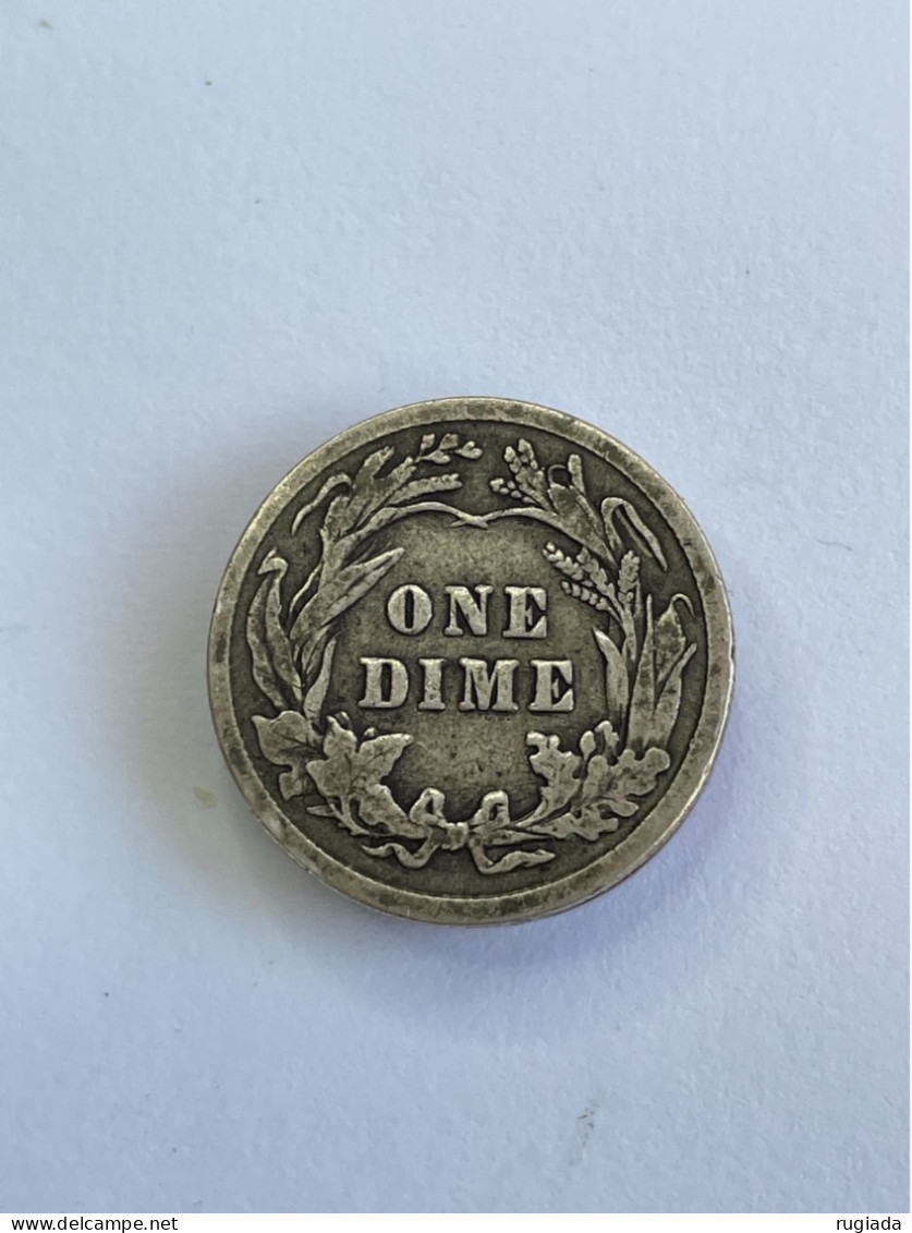 1914 USA Barber 90% Silver Dime Coin, VF Very Fine - 1892-1916: Barber