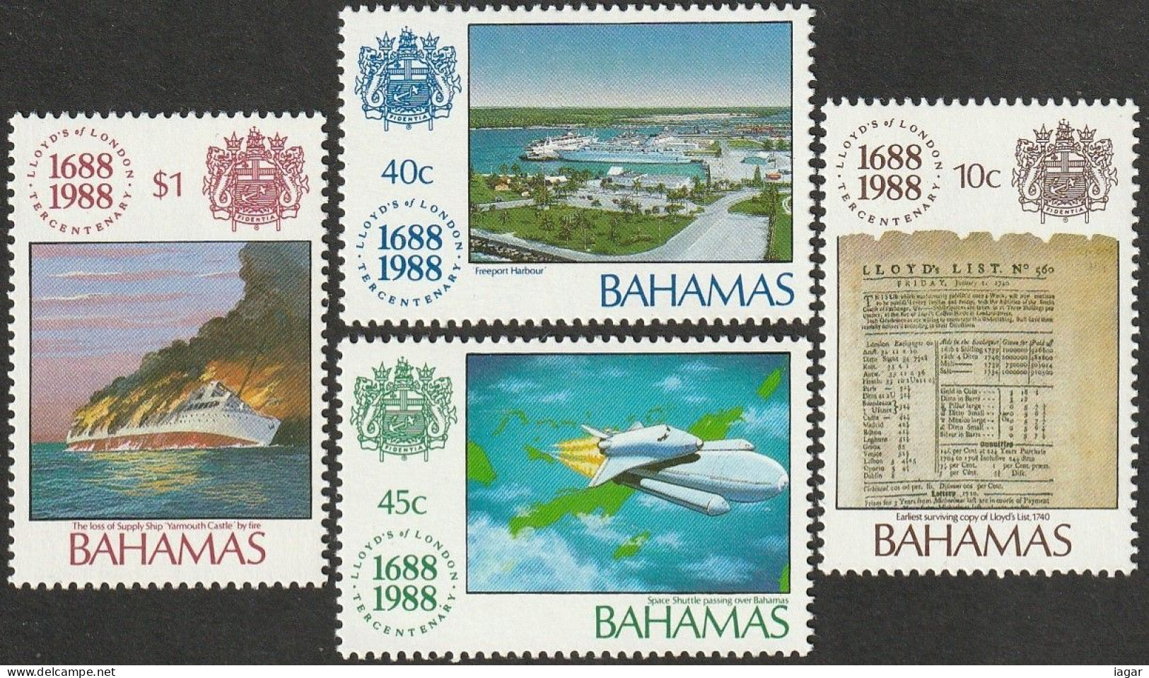 THEMATIC INSURANCE COMPANY:  300th ANNIVERSARY OF LLOYD'S OF LONDON           -  BAHAMAS - Autres & Non Classés