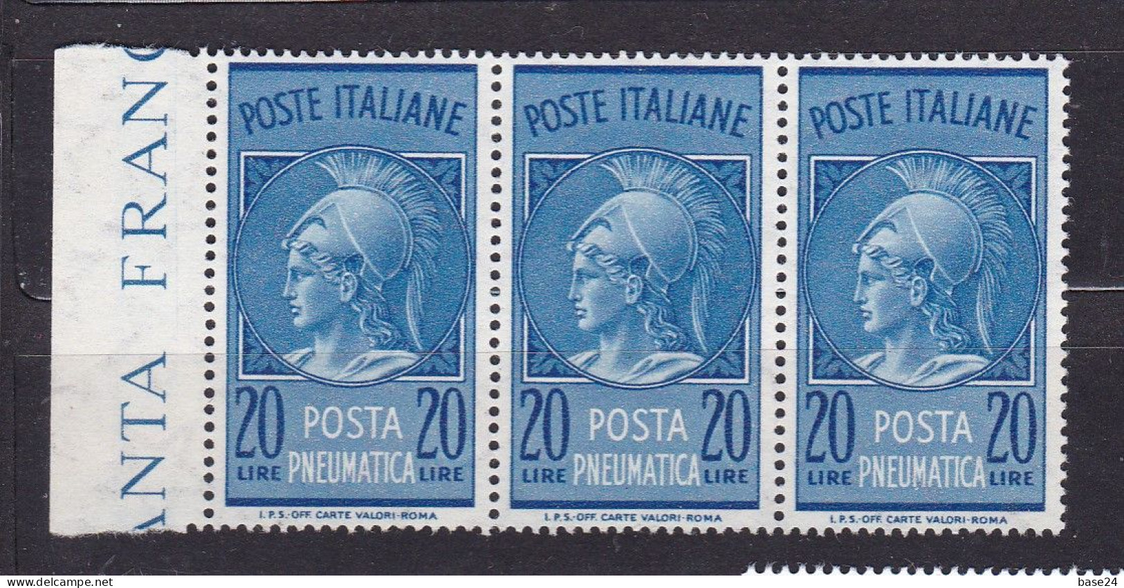 1958 Repubblica Italia Italy POSTA PNEUMATICA 3 Valori Del 20 Lire MNH** PNEUMATIC MAIL - Poste Exprèsse/pneumatique