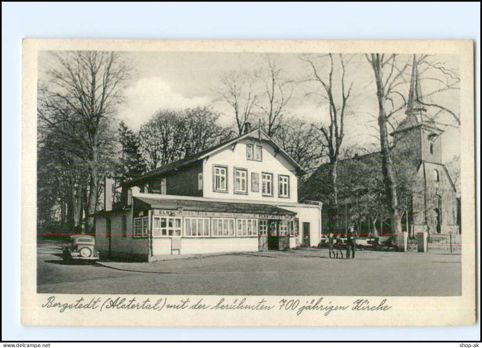 XX005066/ Hamburg Bergstedt  Rose`s Gasthaus, Kirche AK Ca.1955 - Wandsbek
