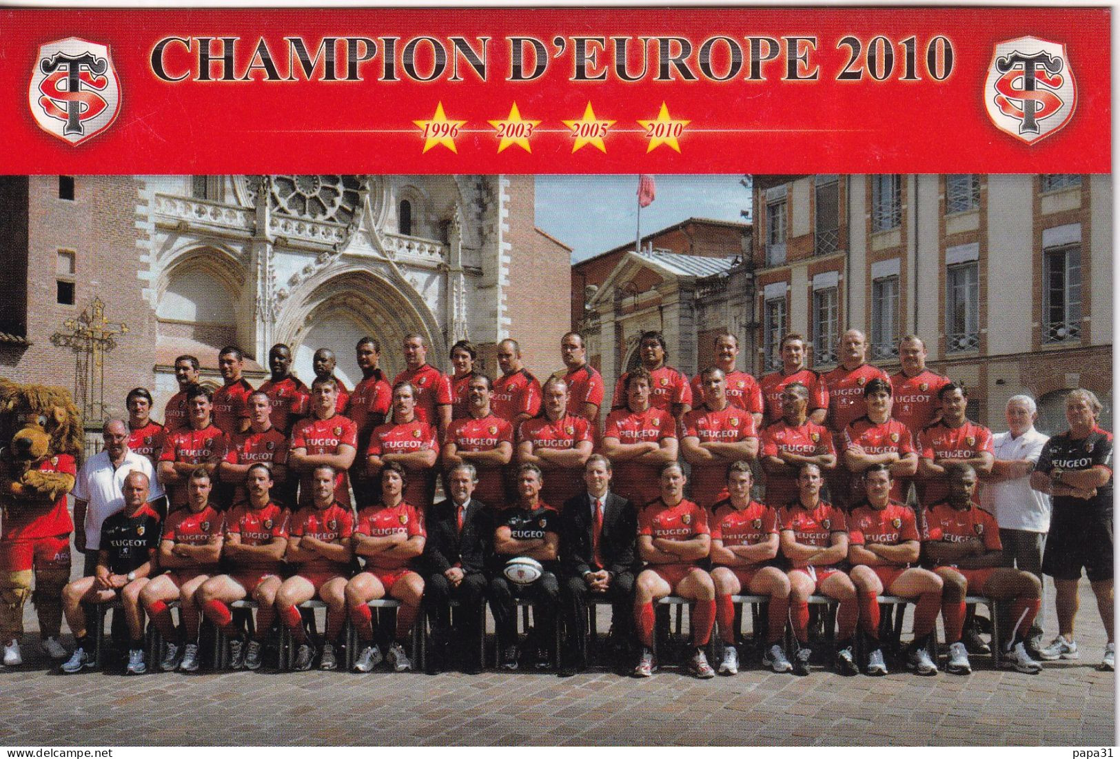 STADE TOULOUSAIN   CHAMPION D'EUROPE  2010 - Rugby
