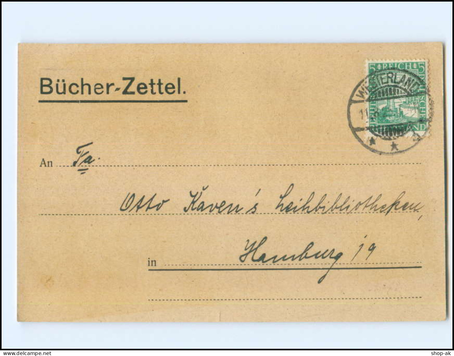 Y19437/ Hamburg Eimsbüttel Otto Kaven`s Leibibliothek 1925 AK  - Eimsbüttel