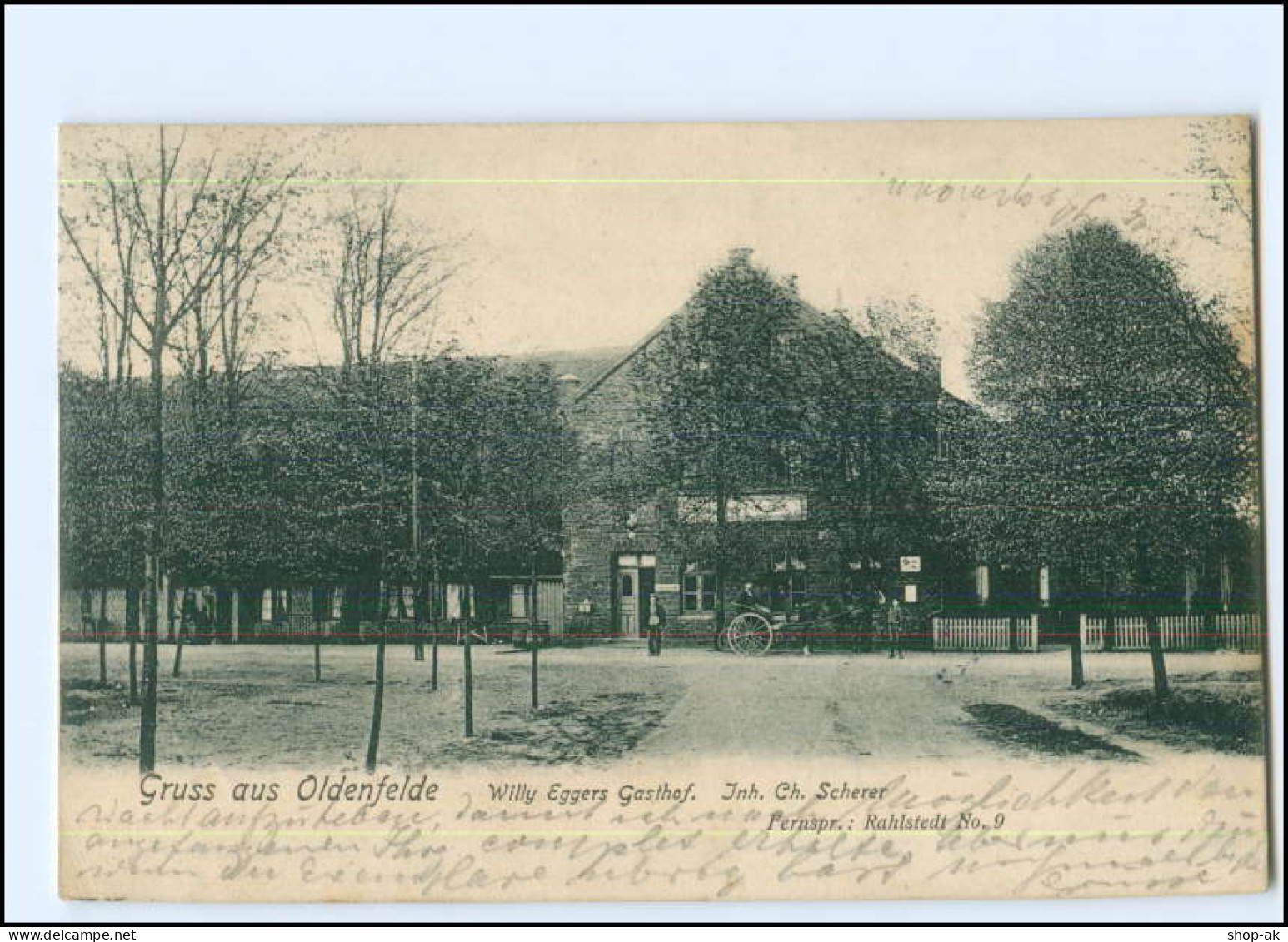 XX001986/ Hamburg Rahlstedt Oldenfelde W. Eggers Gasthof AK 1906 - Wandsbek