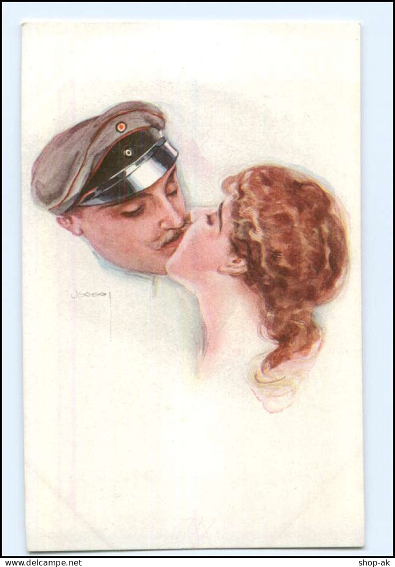 U3846/ Usabal Künstler AK Soldat Küßt Frau AK Ca.1914 - Usabal