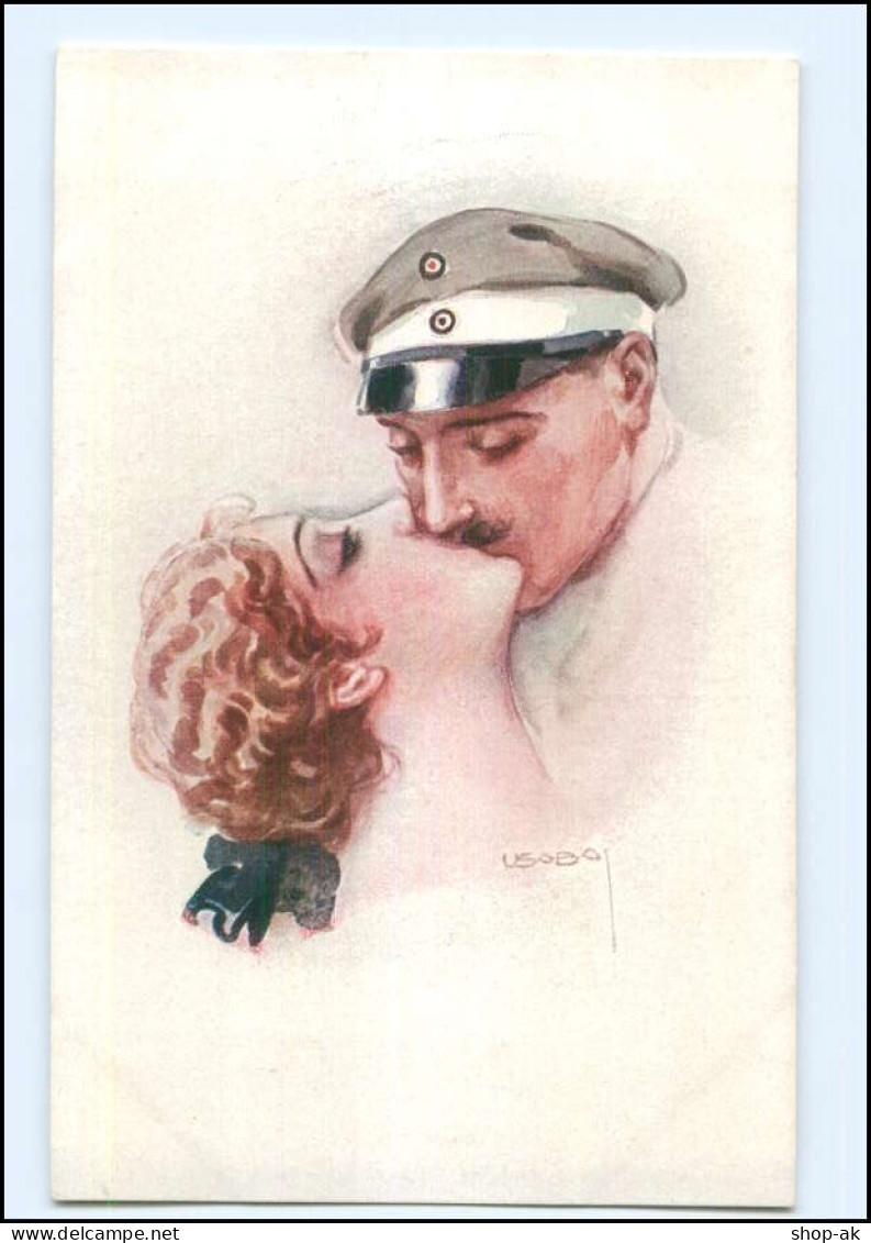 U3853/ Usabal Künstler AK Soldat Küßt Frau  1. Weltkrieg Ak Ca.1915 - Usabal