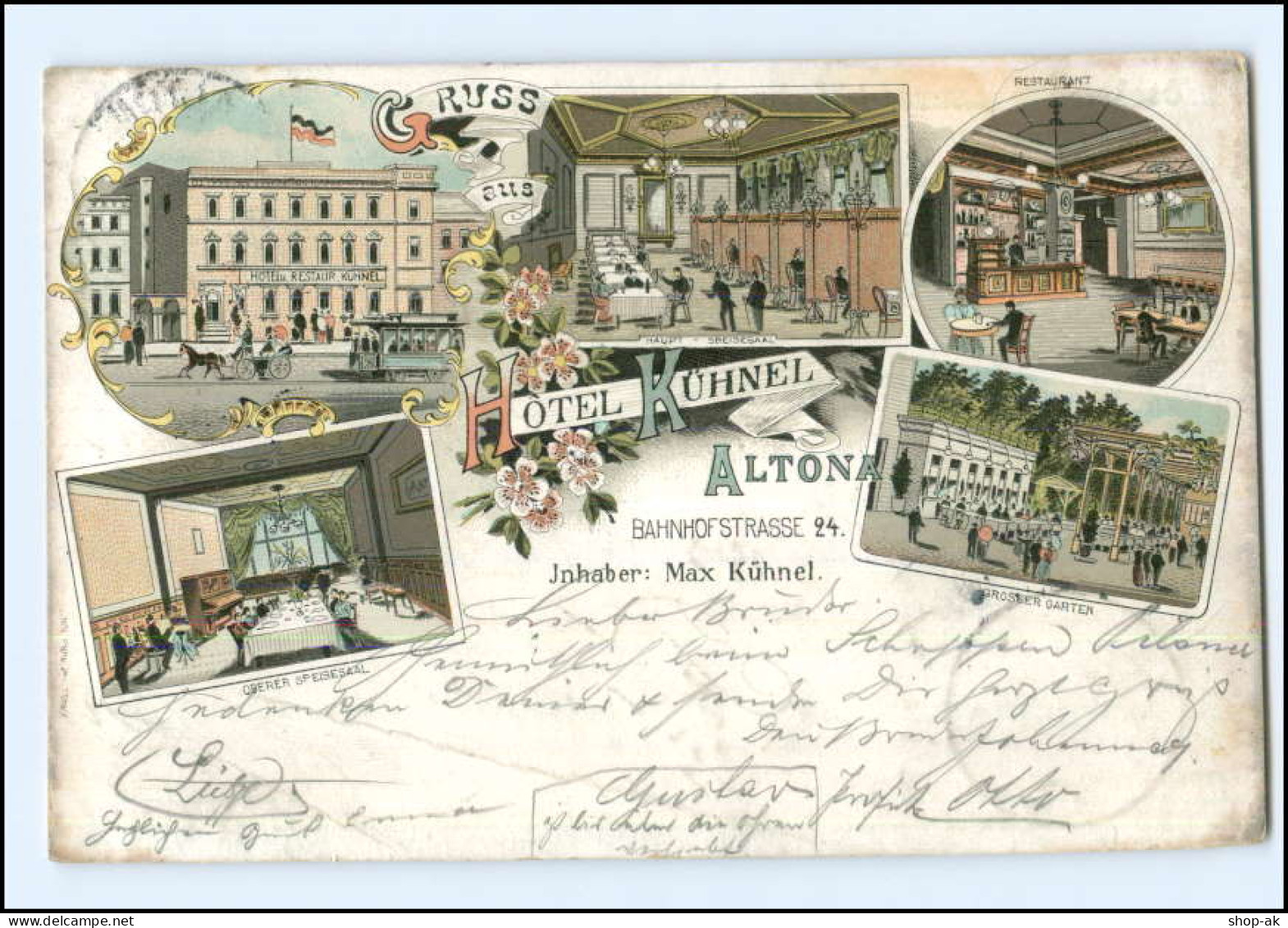 XX002041/ Gruß Aus Altona Hamburg  Hotel Kühnel  Litho AK 1899 - Altona