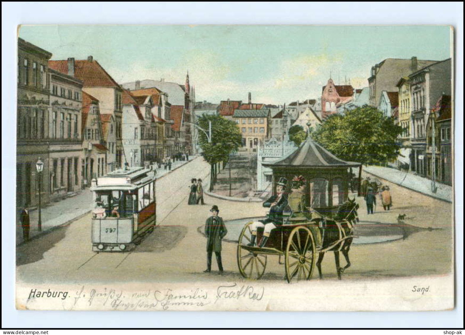 XX002428/ Hamburg Harburg Straßenbahn Pferdekutsche 1904 AK - Harburg