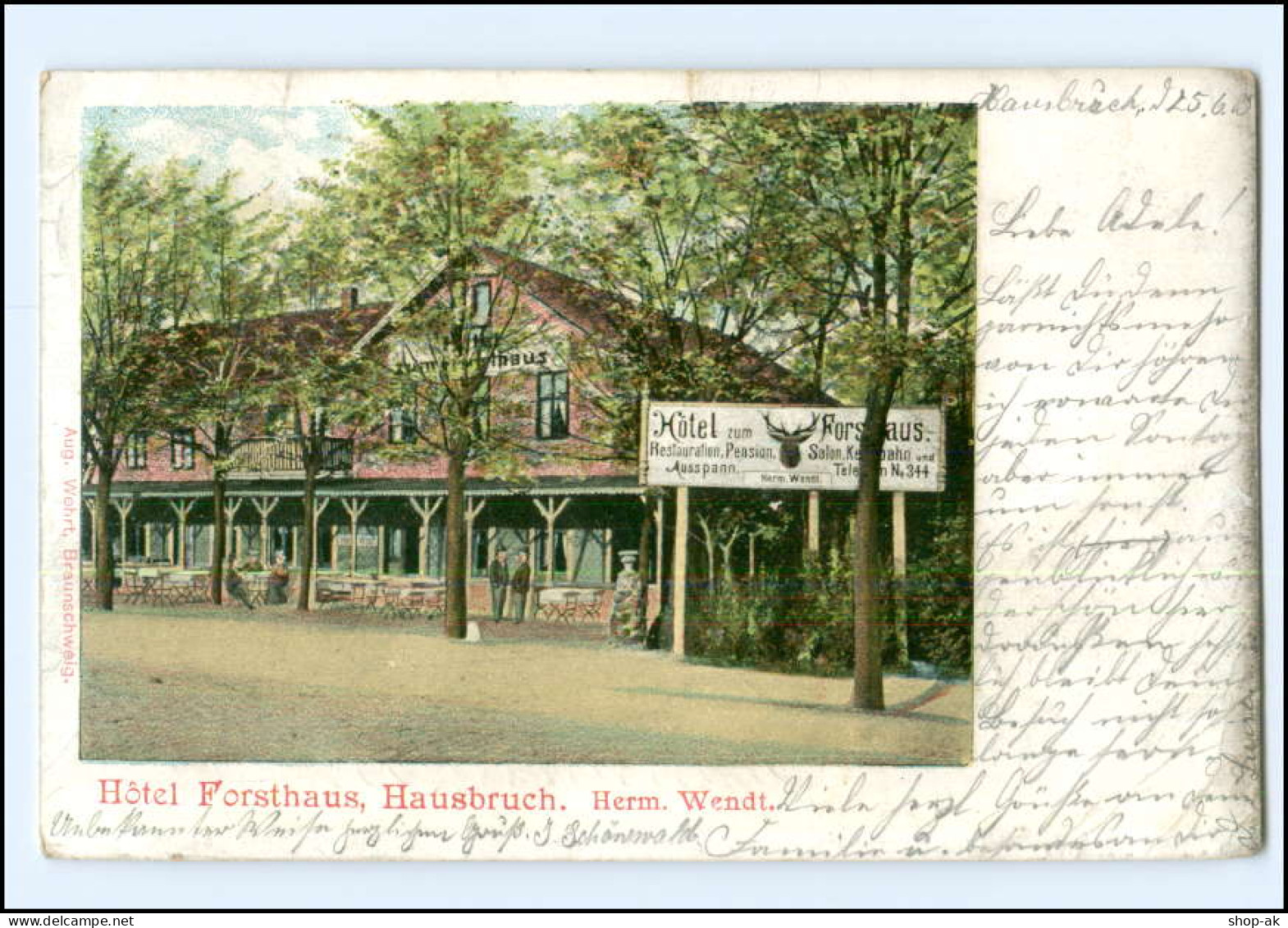 Y18968/ Harburg  Hotel Forsthaus Hausbruch  AK 1903 - Harburg