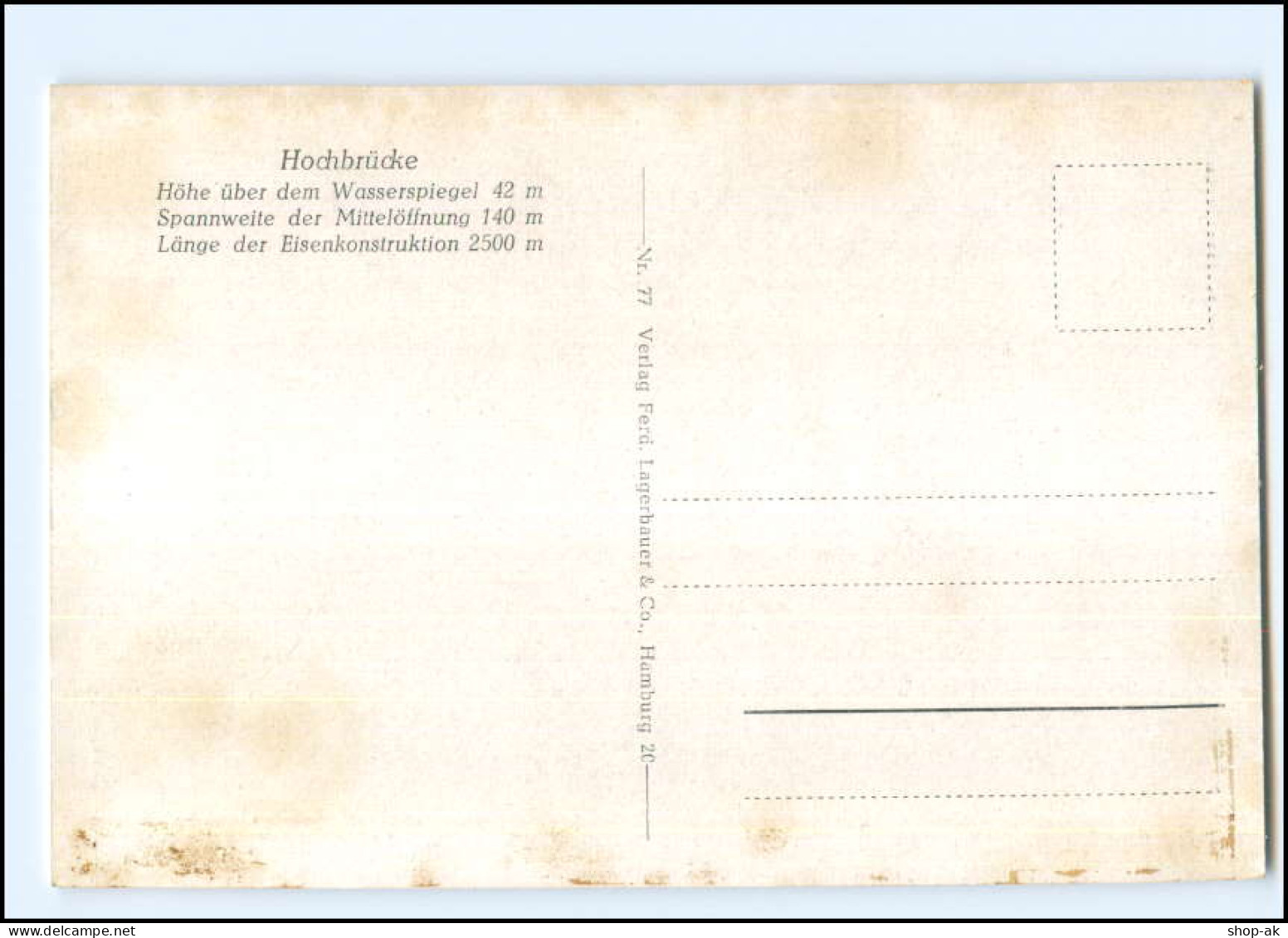 Y18967/ Rendsbug Hochbrücke  Schwebefähre 40/50er Jahre AK - Rendsburg