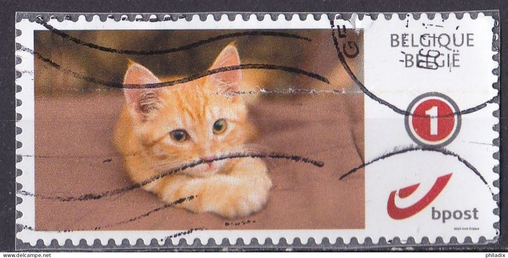 Belgien My Stamp Katzenmotiv O/used (A4-30) - Otros & Sin Clasificación