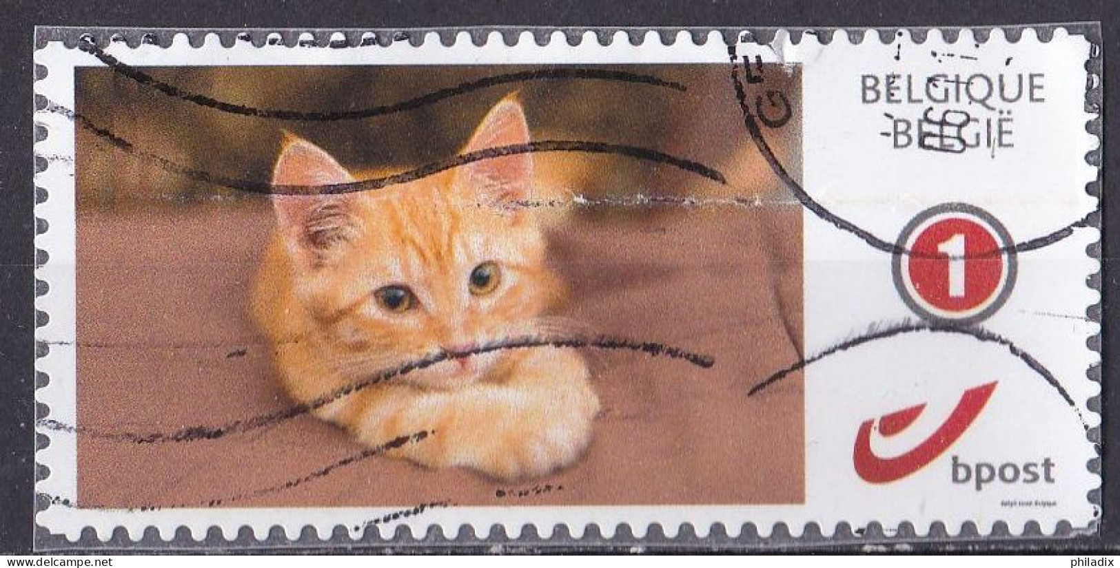 Belgien My Stamp Katzenmotiv O/used (A4-30) - Autres & Non Classés