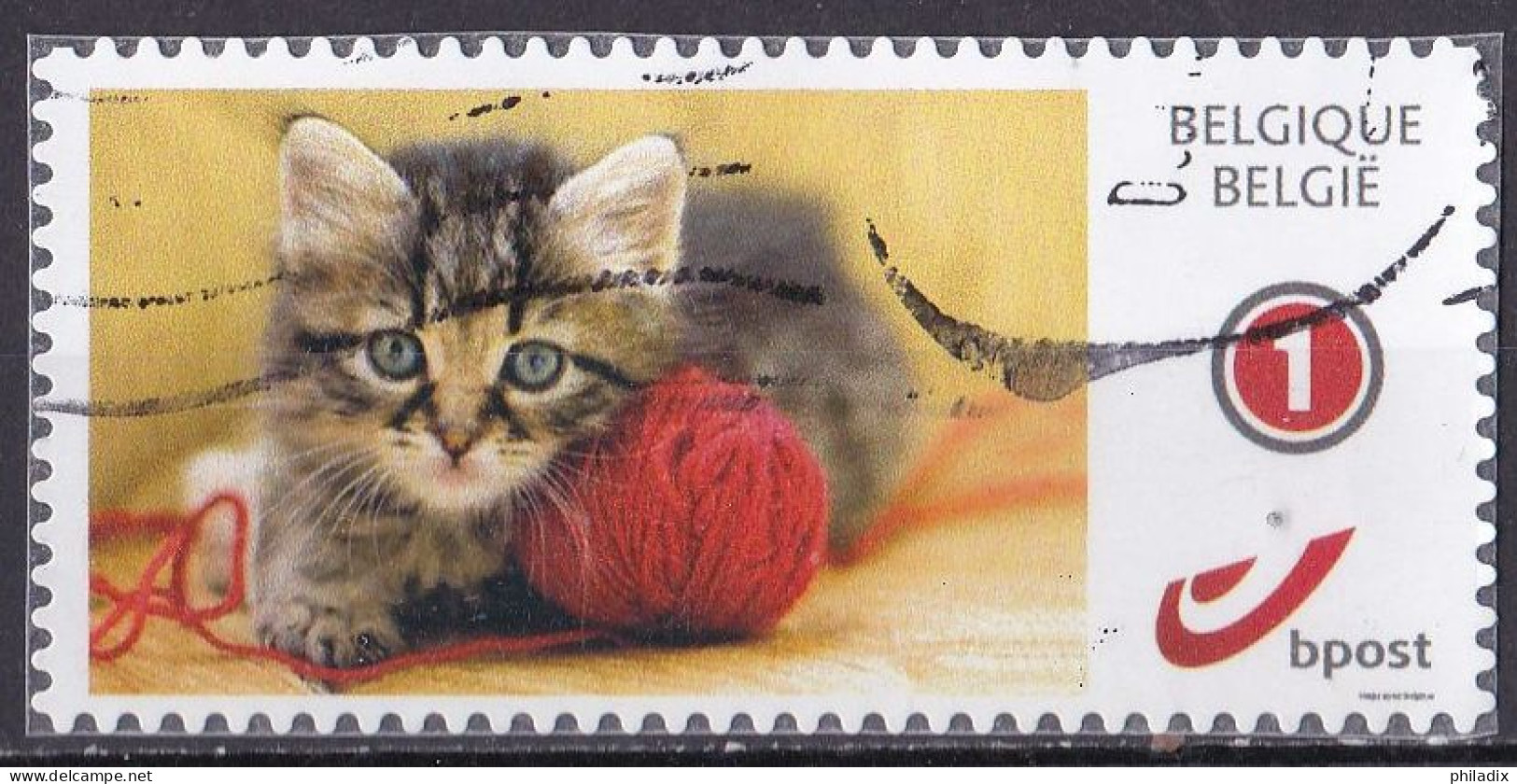 Belgien My Stamp Katzenmotiv O/used (A4-30) - Autres & Non Classés