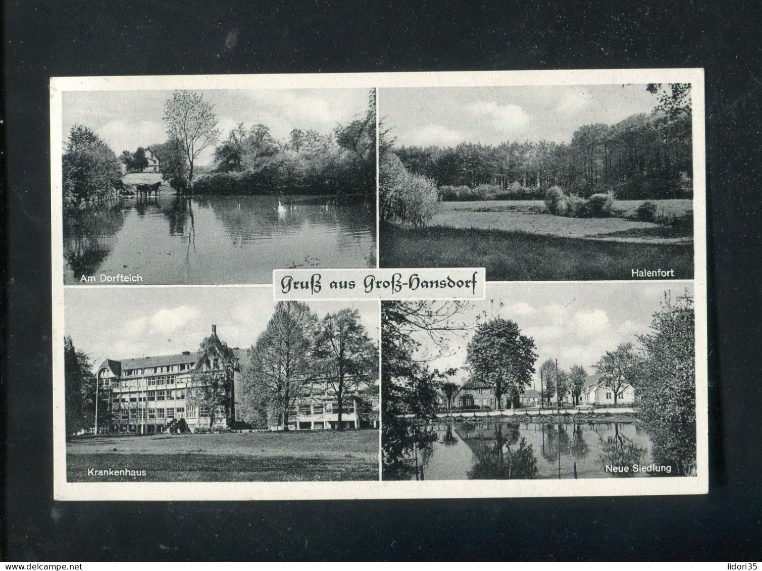 "GRUSS AUS GROSS-HANSDORF" 1955, Foto-AK "4 Ansichten" (L0096) - Ahrensburg