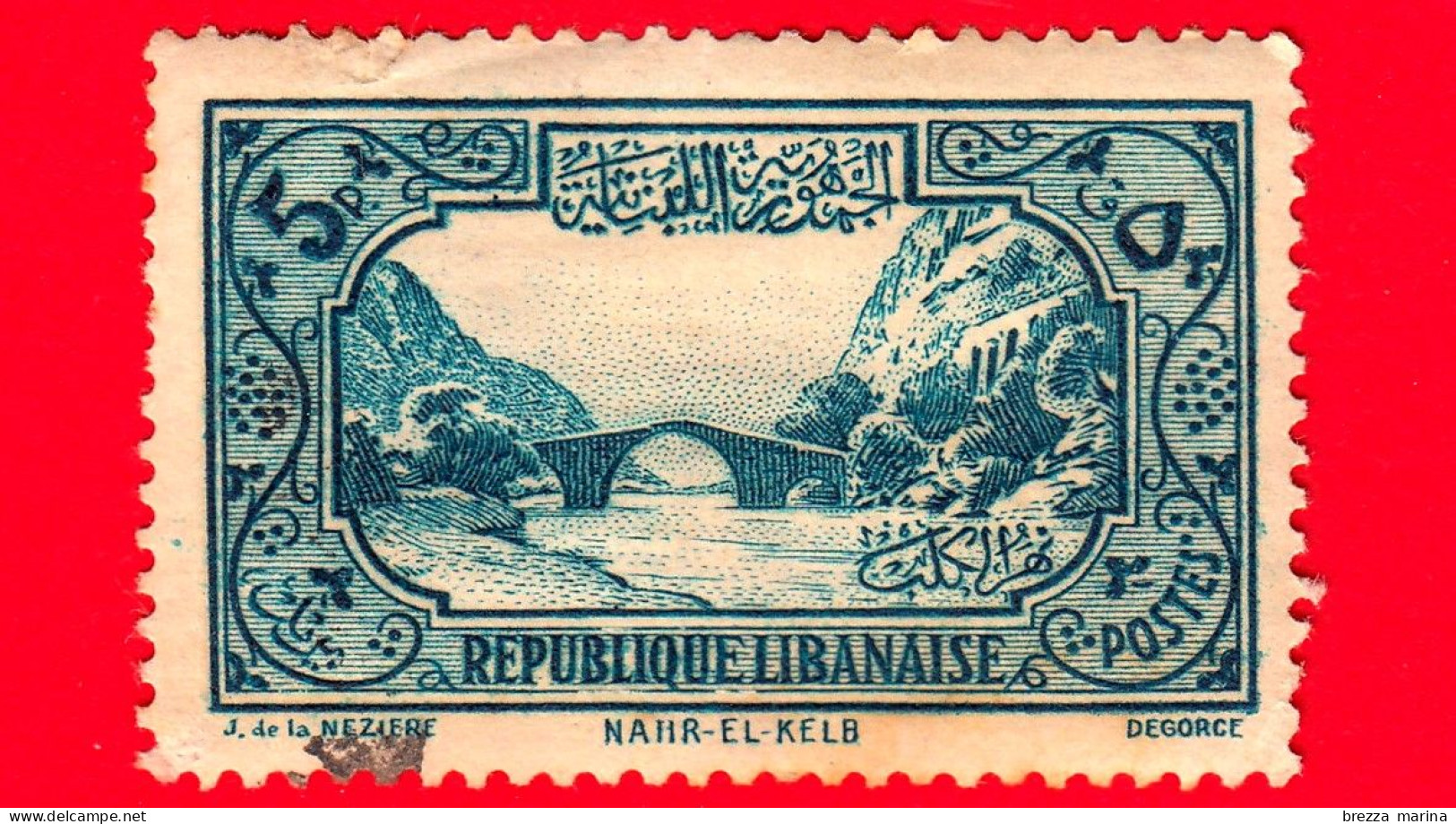 LIBANO - Usato - 1940 - Antico Ponte Sul Fiume Dog - 5 - Used Stamps