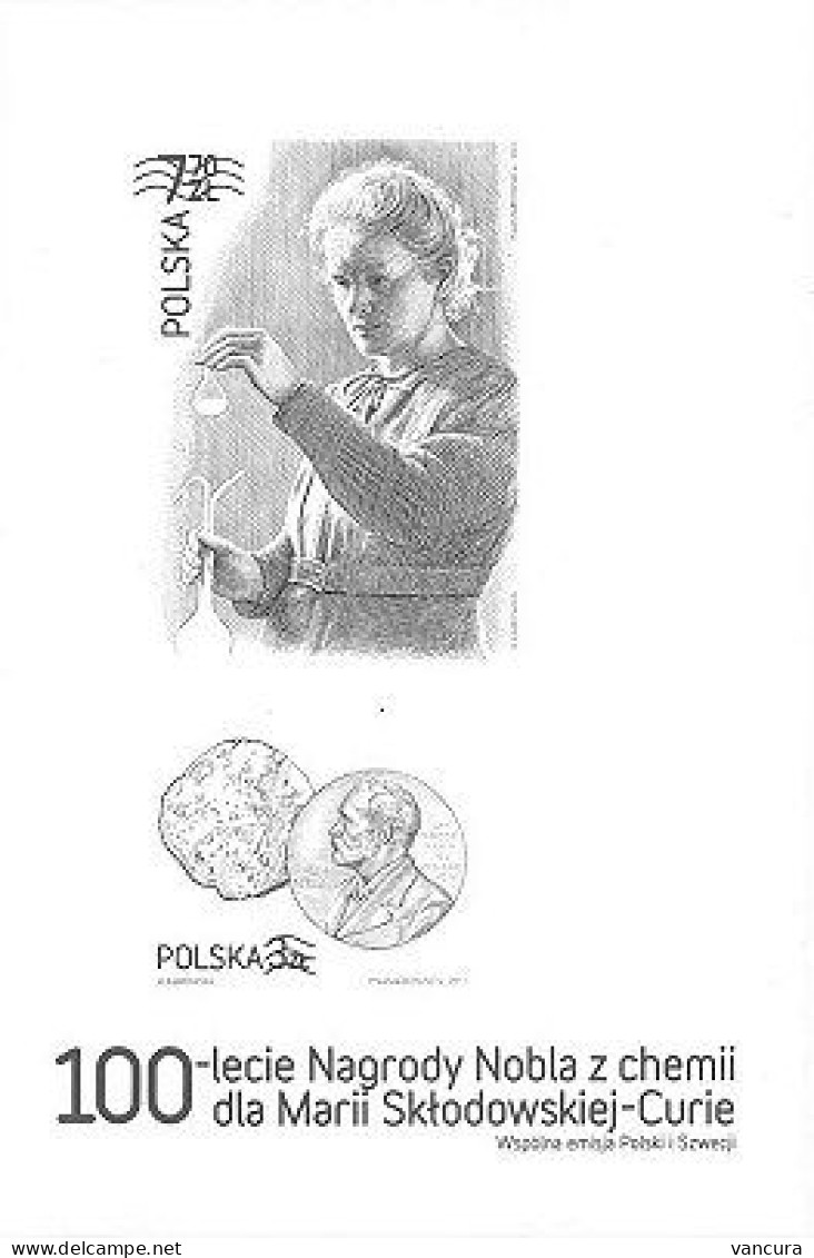 Blackprint 4390-1 Poland Maria Curie-Sklodowska, Nobel Prize Winner 2011 - Scheikunde