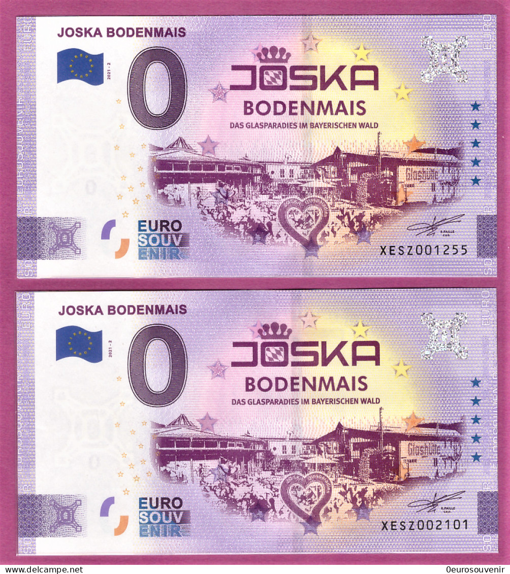 0-Euro XESZ 2021-2 JOSKA BODENMAIS GLASPARADIES BAYERISCHER WALD Set NORMAL+ANNIVERSARY - Essais Privés / Non-officiels