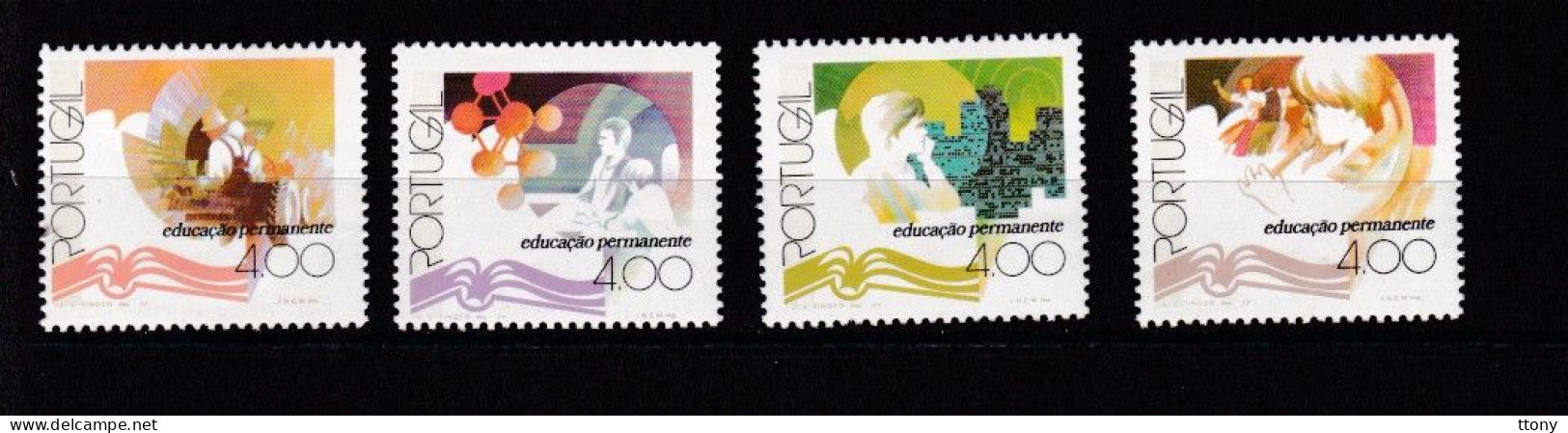 4  Timbres Portugal  **   Année    1977    Educaçao Permanente   éducation - Nuovi