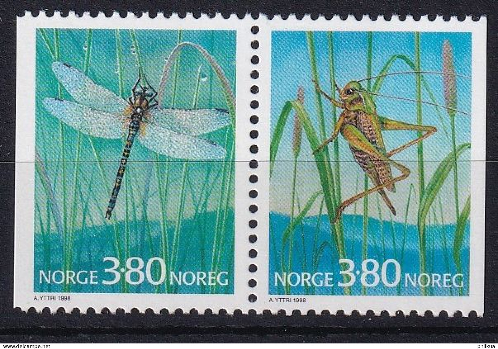 MiNr. 1275 - 1276 Norwegen       1998, 2. Jan. Freimarken: Insekten - Postfrisch/**/MNH - Nuevos