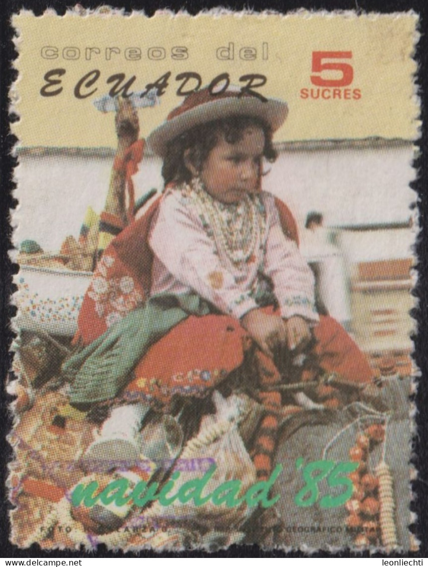 1985 Ecuador ° Mi:EC 2012, Sn:EC 1107, Yt:EC 1098, Sg:EC 1962, Ber:EC 2083, Relocation Of The Child, Cuenca, Weihnachten - Equateur