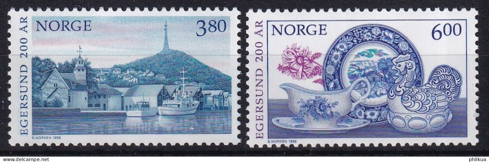 MiNr. 1278 - 1279 Norwegen       1998, 20. April. 200 Jahre Stadt Egersund - Postfrisch/**/MNH - Unused Stamps