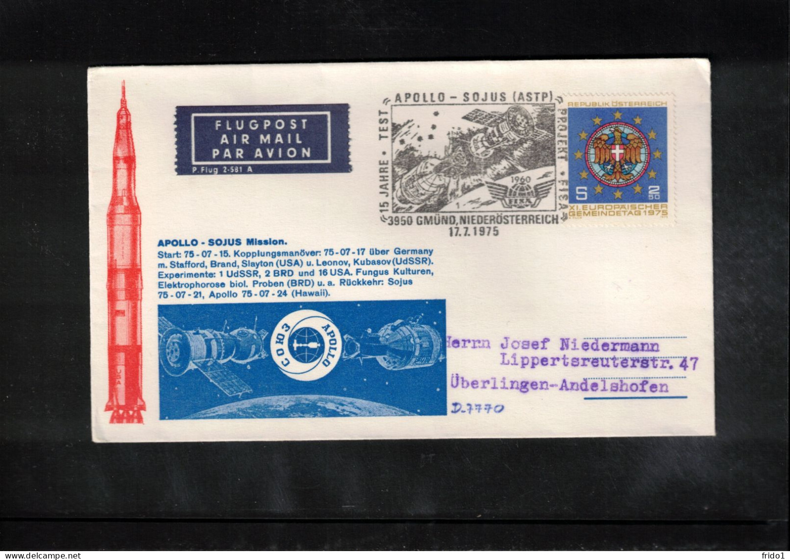 Austria 1975 Space / Weltraum Apollo - Soyuz Mission Interesting Cover - Europe