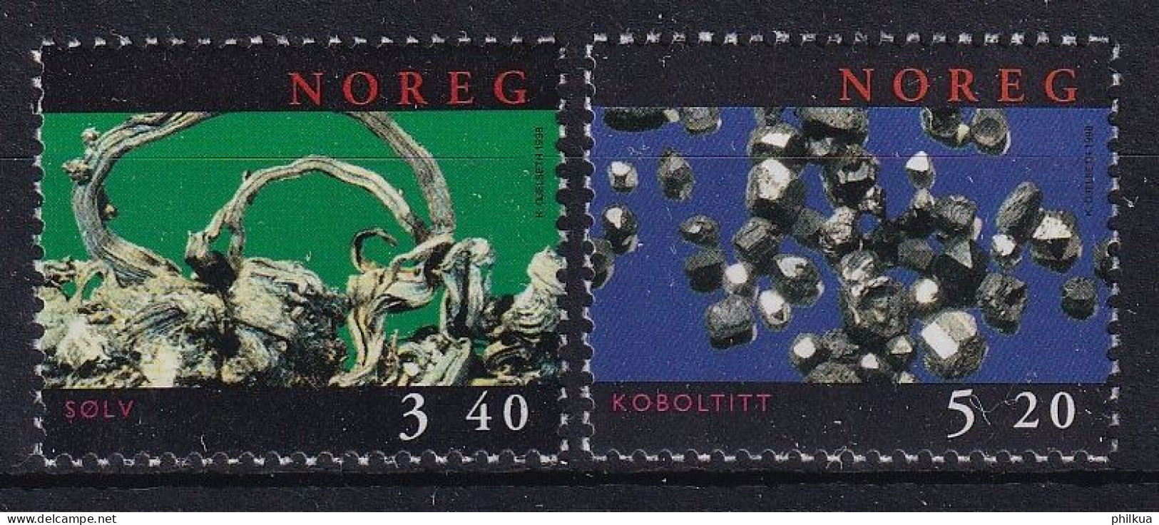MiNr. 1285 - 1286 Norwegen       1998, 18. Juni. Mineralien - Postfrisch/**/MNH - Neufs
