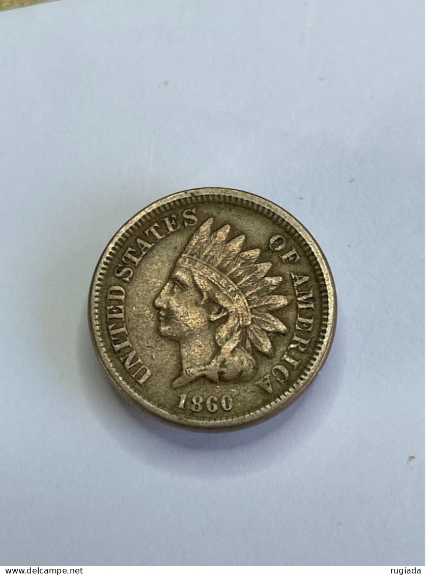 1860 USA Indian Head Cent Coin, VF Very Fine - 1859-1909: Indian Head