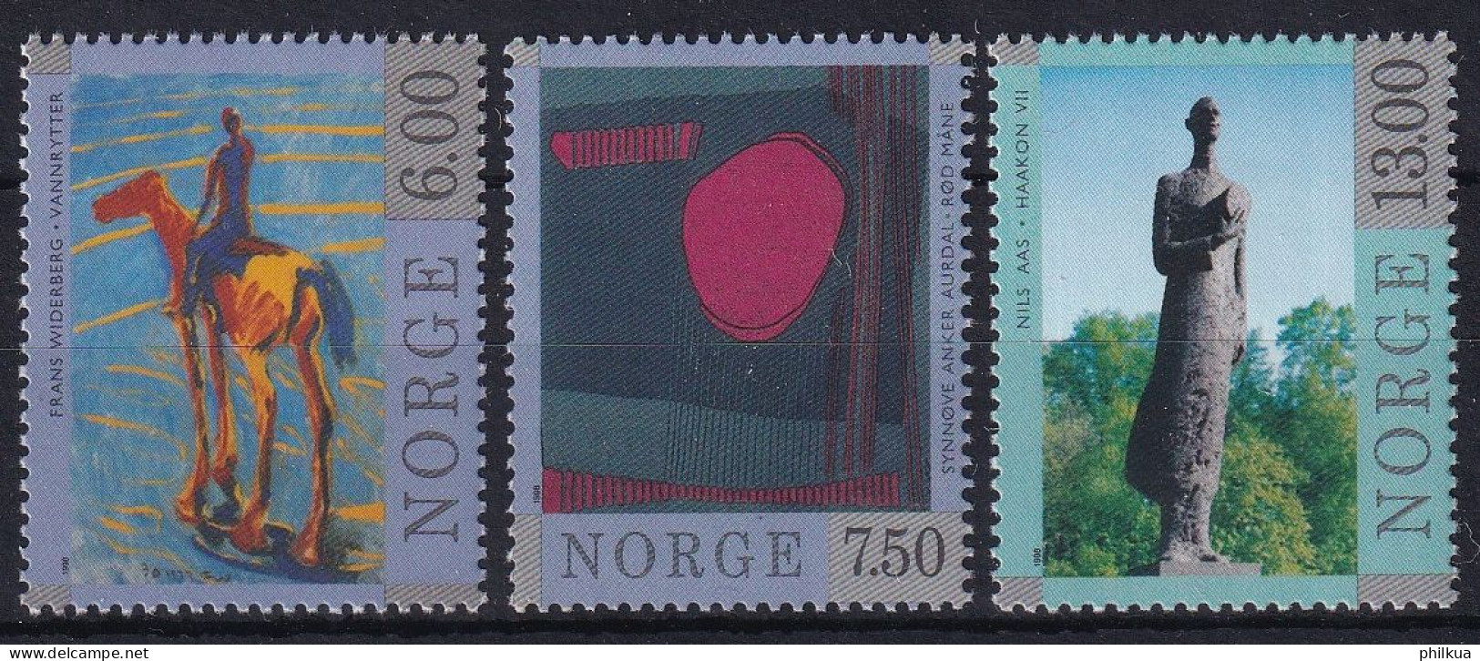 MiNr. 1287 - 1289 Norwegen       1998, 18. Juni. Zeitgenössische Kunst - Postfrisch/**/MNH - Unused Stamps