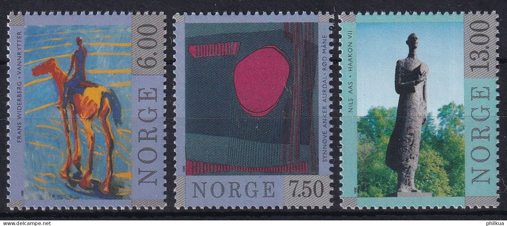 MiNr. 1287 - 1289 Norwegen       1998, 18. Juni. Zeitgenössische Kunst - Postfrisch/**/MNH - Nuovi