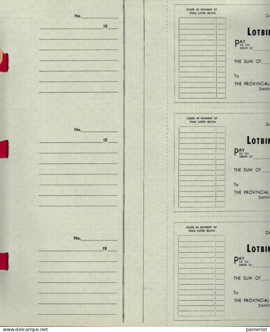 Danville P.Quebec - Carnet De Cheques Lotbiniere Pulp & Paper Dans Les 1960, 34 X 26cm, 49 Pages De 3p.p - Chèques & Chèques De Voyage