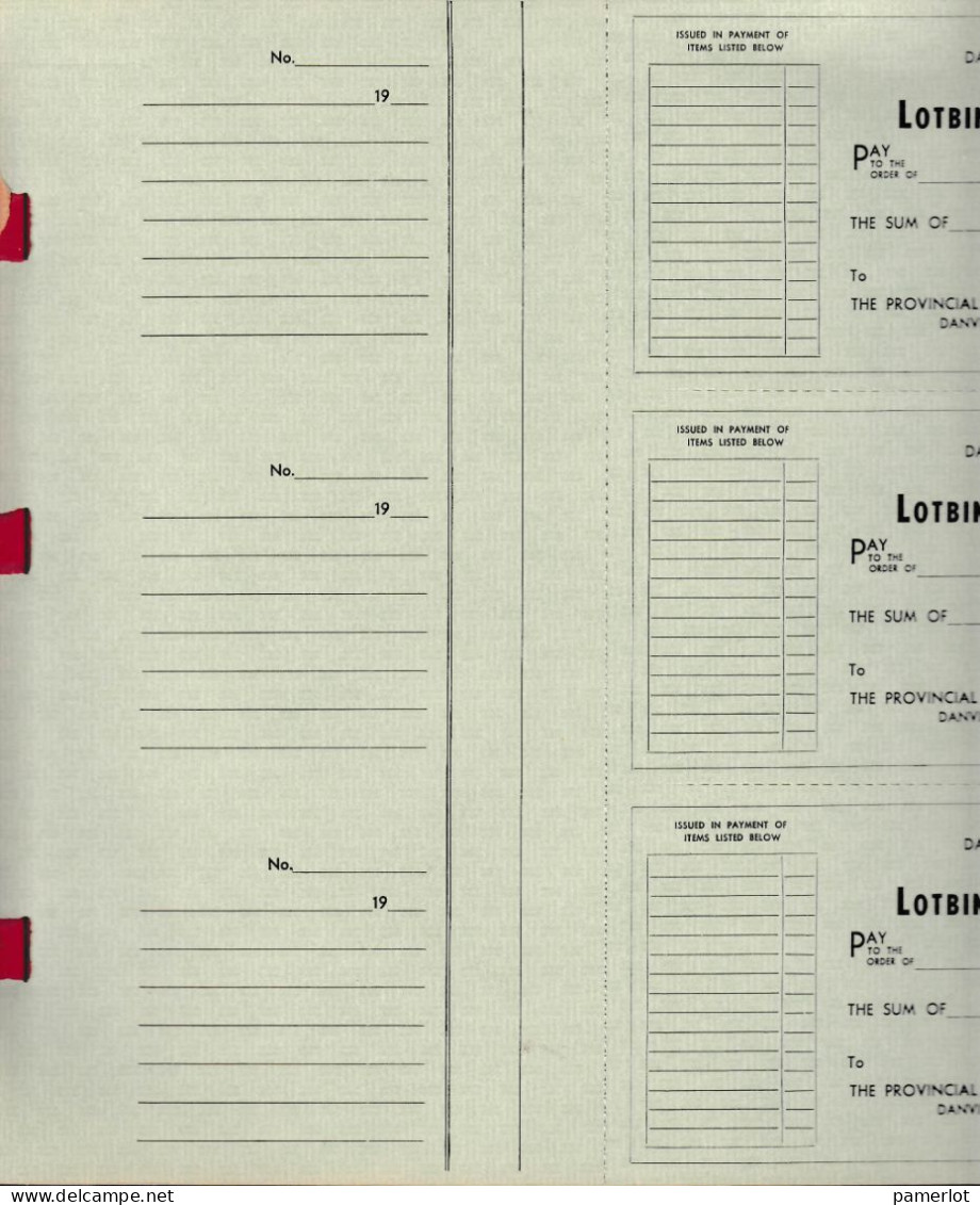 Danville P.Quebec - Carnet De Cheques Lotbiniere Pulp & Paper Dans Les 1960, 34 X 26cm, 49 Pages De 3p.p - Cheques & Traveler's Cheques