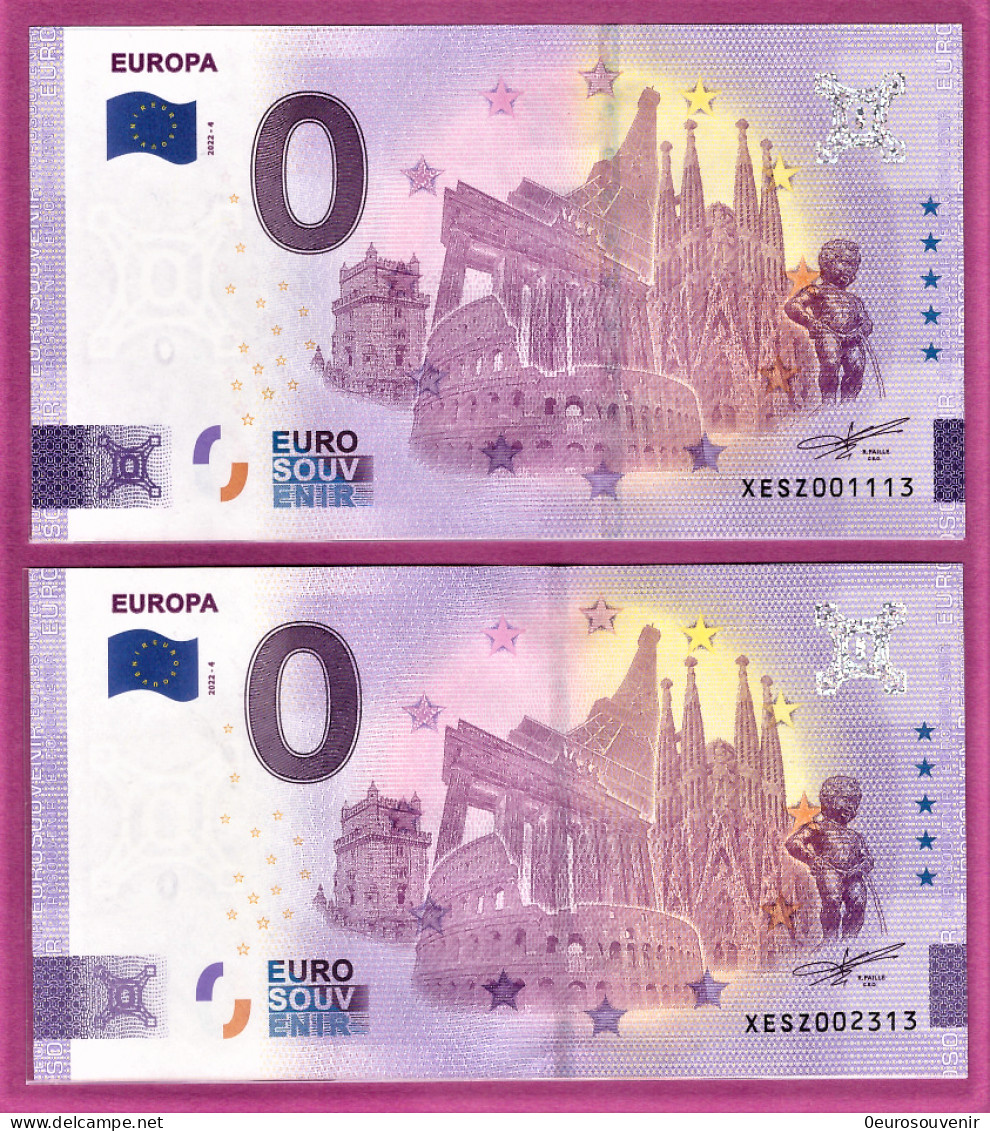 0-Euro XESZ 2022-3 EUROPA SEHENSWÜRDIGKEITEN  Set NORMAL+ANNIVERSARY - Privatentwürfe