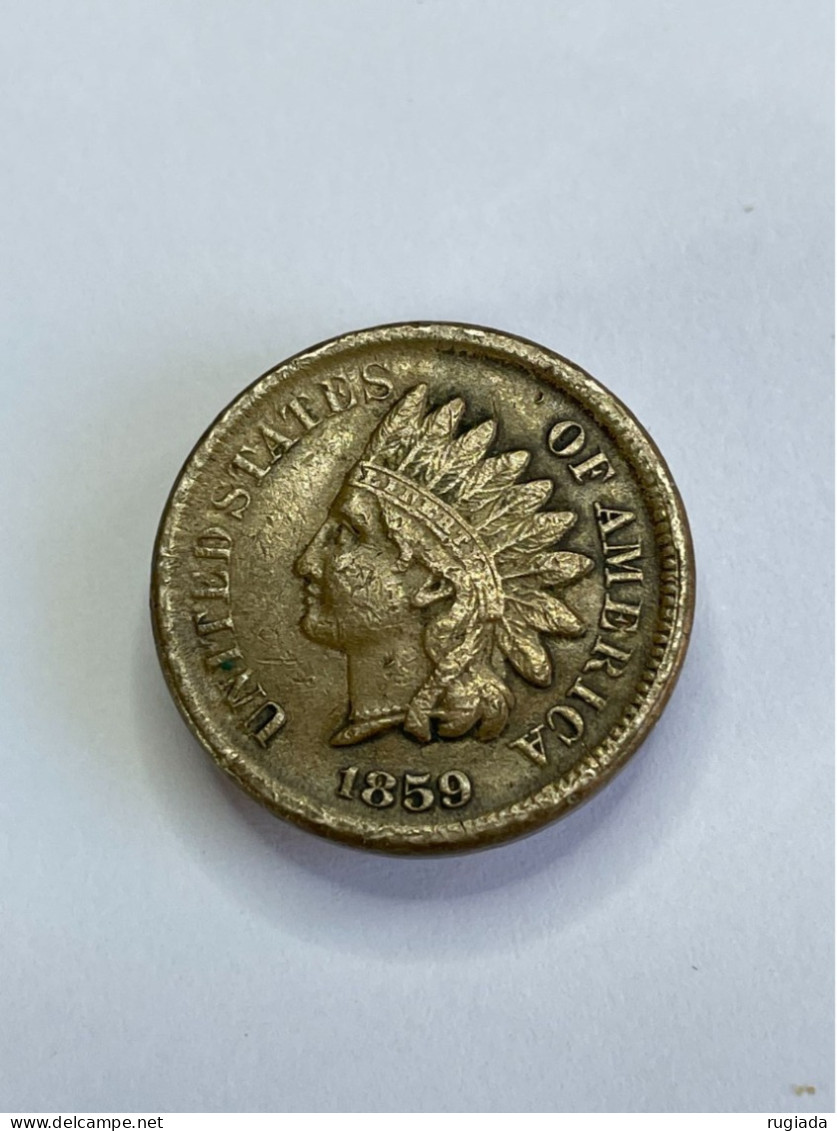 1859 USA Indian Head Cent Coin, VF Very Fine - 1859-1909: Indian Head