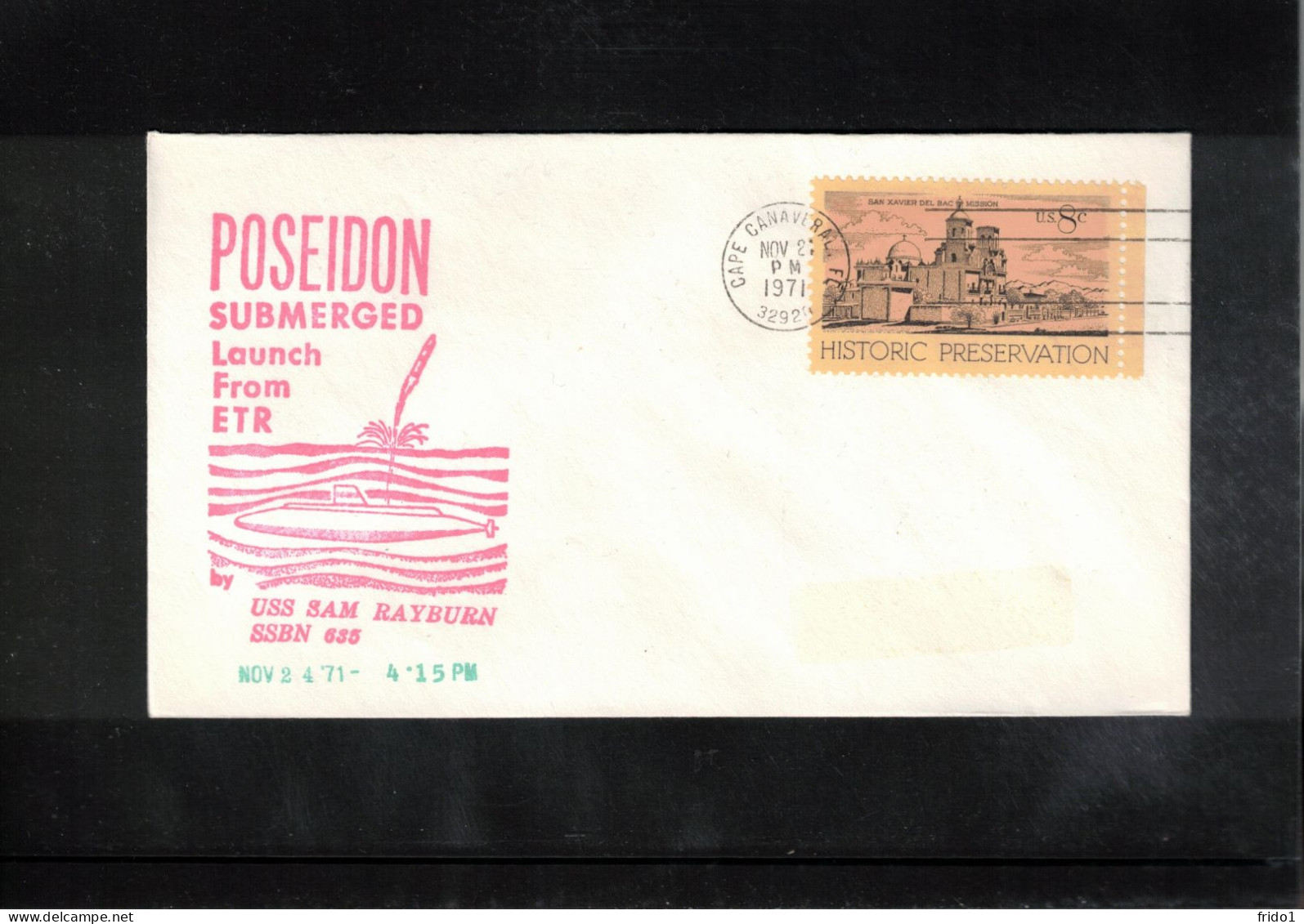 USA 1971 Launching Of Poseidon Rocket From Submarine Interesting Cover - Militaria
