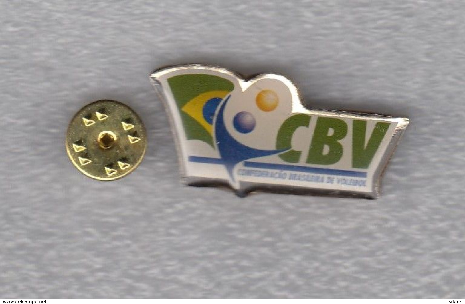 Official Badge Pin Brazil Volleyball Federation Association - Volleyball
