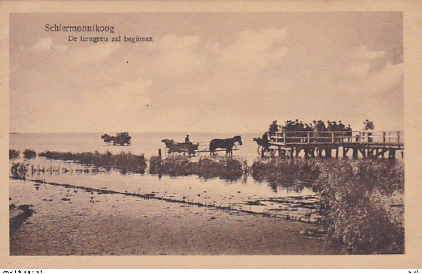 486014Schiermonnikoog, De Terugreis Zal Beginnen. (Vouwen In De Hoeken)  - Schiermonnikoog