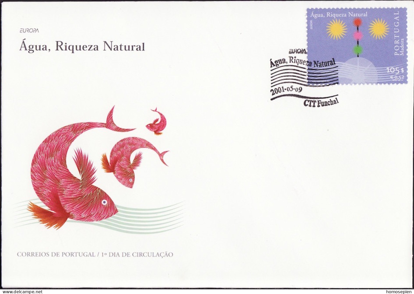 Europa CEPT 2001 Madère - Madeira - Portugal FDC Y&T N°219 - Michel N°212 - 0,52€ EUROPA - 2001