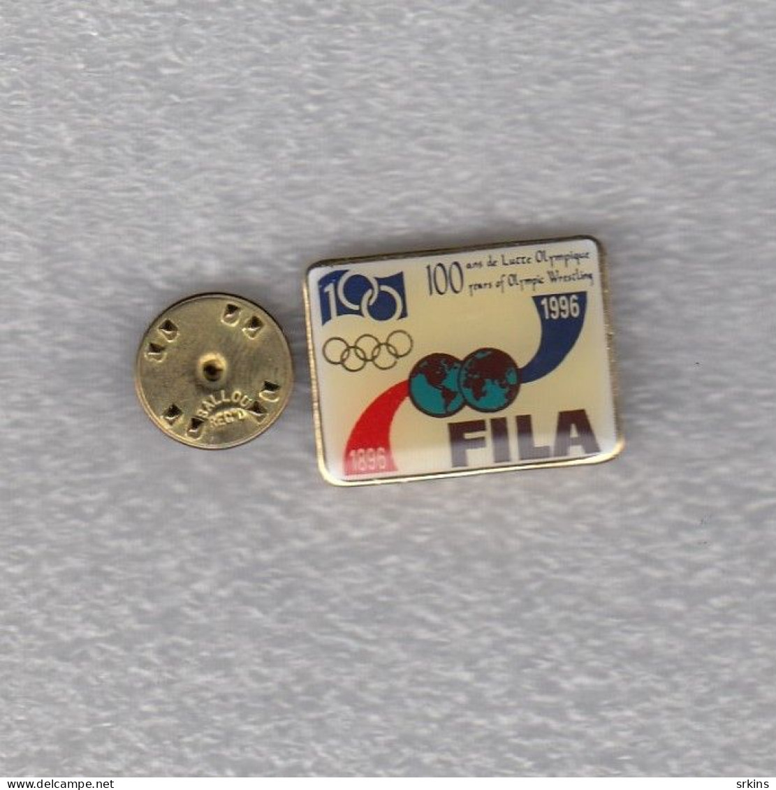 Pin Badge FILA 100 Years Of Olympic Wrestling 1896 1996 Luttes - Lutte