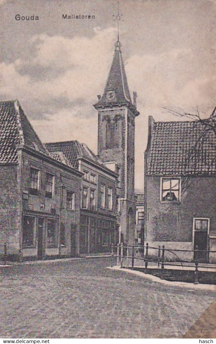 4868117Gouda, Malletoren. (Rechtsonder Plakband)  - Gouda