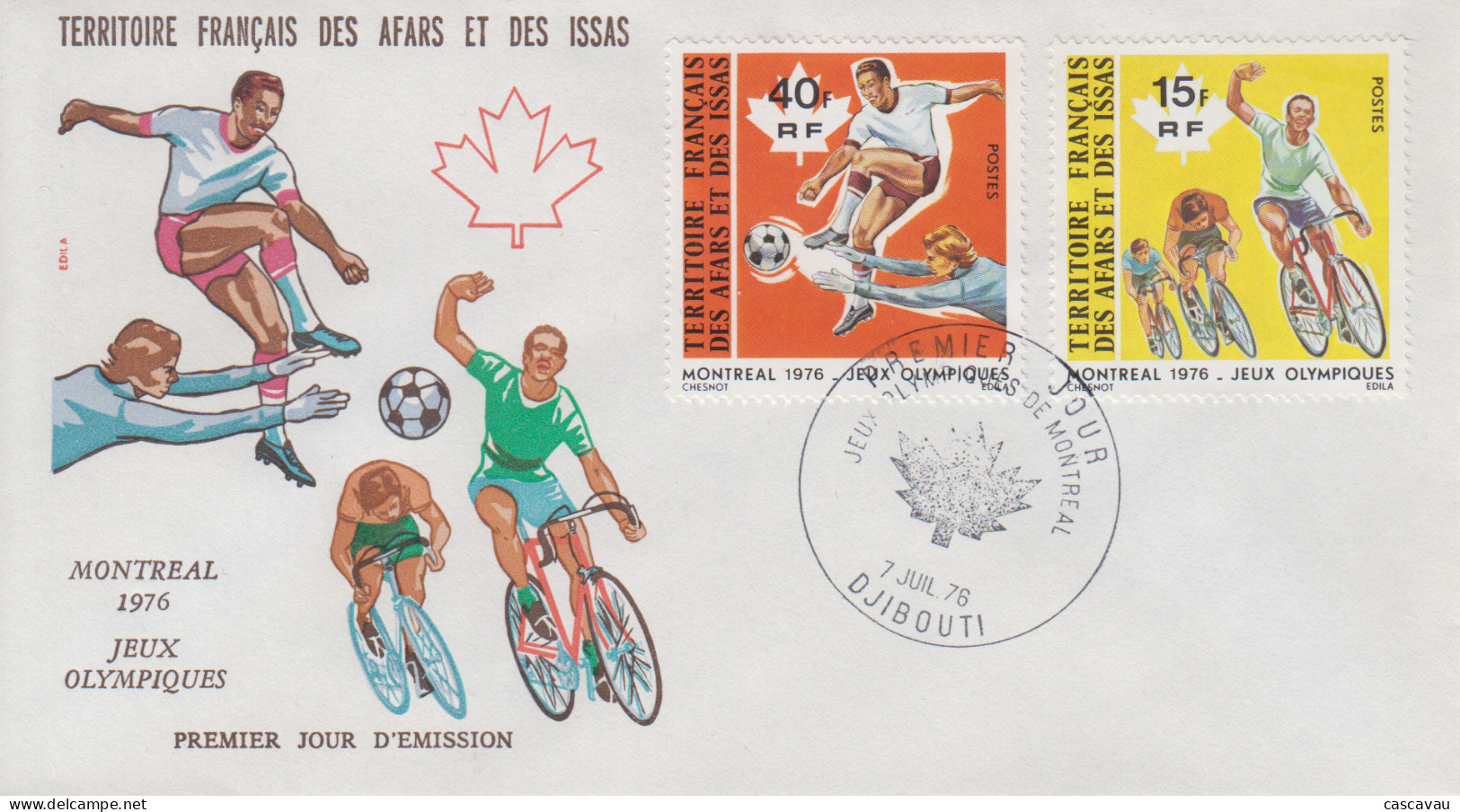 Enveloppe  FDC  1er  Jour  TERRITOIRE  FRANCAIS   Des   AFARS  Et  ISSAS     Jeux  Olympiques   MONTREAL  1976 - Other & Unclassified