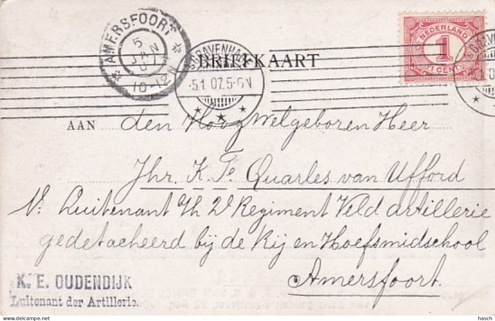 488581Postkaart Met Beker VoorLuirenant Generaal F. G. A. Van Erkel Scherer Met MACHINE MARTIN Stempel ‘s  - Timbres Personnalisés