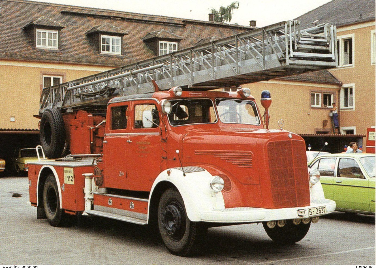 Mercedes-Benz LKo 315 DL30 Aufbau Metz - Feuerwehrzeuge Haubenwagen  (1954)  - CPM - Transporter & LKW