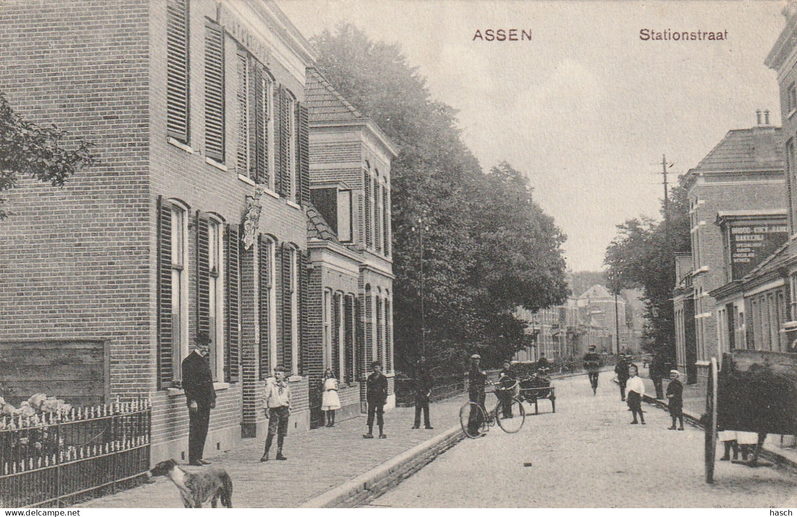 489363Assen, Stationstraat. 1909.   - Assen